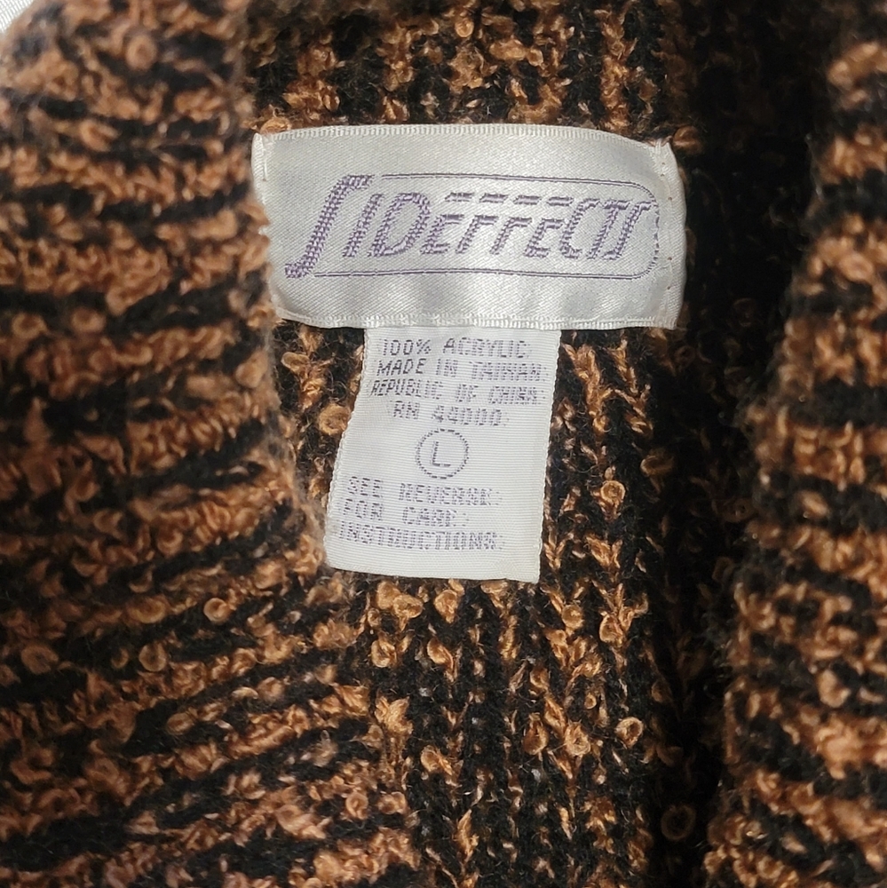 Vintage Sideffects Chunky Sweater Black And Brown… - image 8